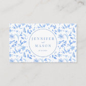 Carte mariage Plat Place en porcelaine bleue (Dos)