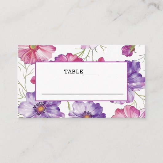 Carte Mariage Plat Place Rose (Devant)