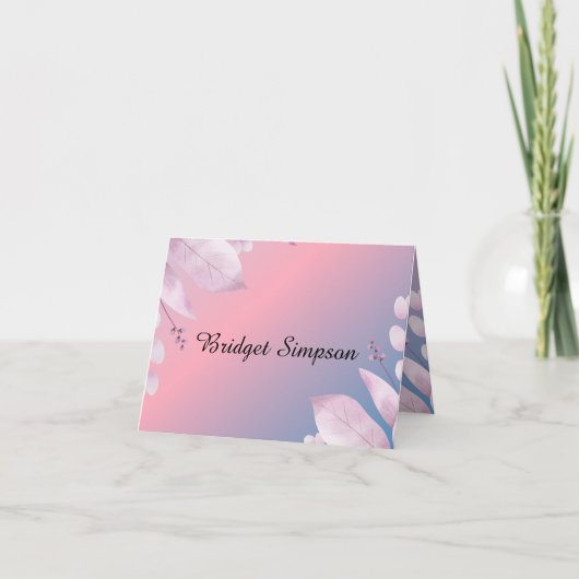 carte mariage pliée en fleurs de cerisier pastel (Devant)
