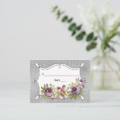 Carte mariage | Plum violet, huile d'argent FAUX (Debout devant)