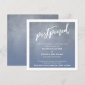 Carte Mariage Postponte Dusty Blue Ombre texturée (Devant / Derrière)