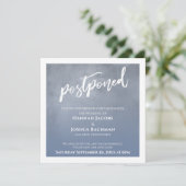 Carte Mariage Postponte Dusty Blue Ombre texturée (Debout devant)