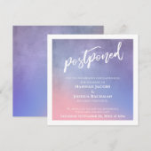 Carte Mariage Postponte Purple, Pink Blue Ombre (Devant / Derrière)