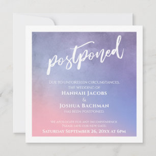 Carte Mariage Postponte Purple, Pink Blue Ombre