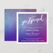 Carte Mariage Postponte violet, rose et bleu Ombre (Devant / Derrière)