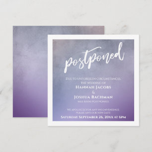 Carte Mariage Postponte Violet Texturée Ombre