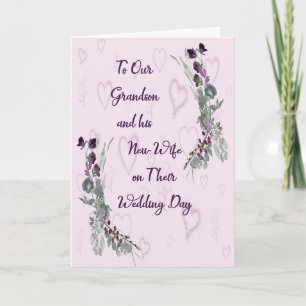 Carte mariage pour Grand-fils et nouvelle femme Lt