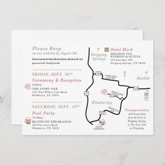 Carte mariage - POUR LAUREN (Devant / Derrière)