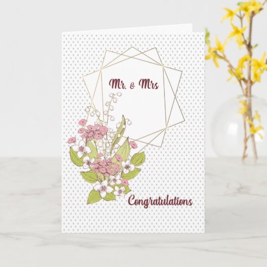 Carte mariage pour M. & Mme (Fleur jaune)
