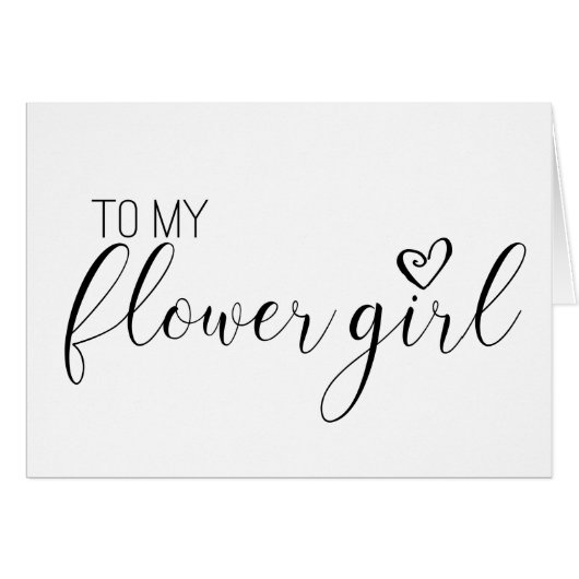 Carte mariage pour TO MY FLOWER GIRL (Devant horizontal)