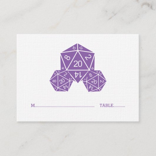 Carte Mariage pourpre D20 Dice (Devant)