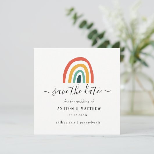 Carte mariage Rainbow (Debout devant)