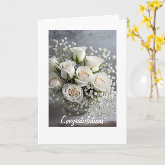 Carte Mariage Rainbow Pride White Roses (Fleur jaune)