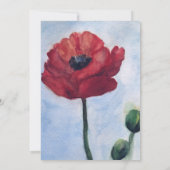 Carte Mariage Red Poppy Watercolor (Dos)