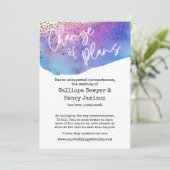 Carte Mariage reportée Confetti & Aquarelle (Debout devant)