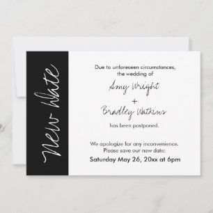 Carte Mariage reportée de la nouvelle date du bloc