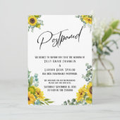 Carte Mariage reportée Eucalyptus Sunflower (Debout devant)
