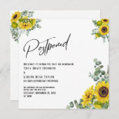 Carte Mariage reportée Eucalyptus Sunflower (Devant / Derrière)
