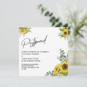 Carte Mariage reportée Eucalyptus Sunflower (Debout devant)