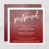 Carte Mariage reportée Gras Rouge Ombre texturée (Devant / Derrière)