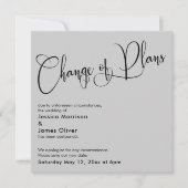Carte Mariage reportée gris clair Changement de pl (Devant)