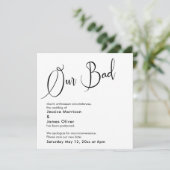 Carte Mariage Reportée Humoristique Et Élégante "O (Debout devant)