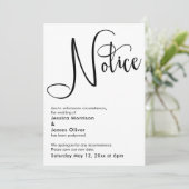 Carte Mariage reportée simple et élégante (Debout devant)