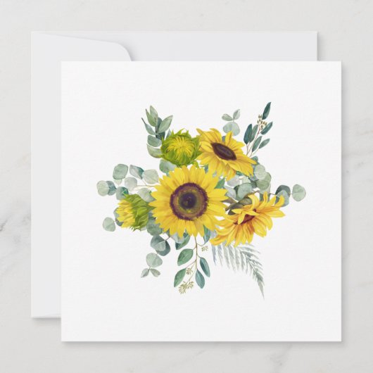 Carte Mariage reportée Sunflower Eucalyptus (Dos)