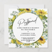 Carte Mariage reportée Sunflower Eucalyptus (Devant)