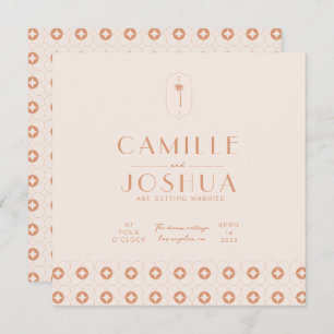 Carte Mariage rétro à ressort Palm