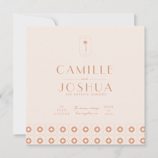 Carte Mariage rétro de Palm Spring (Devant)