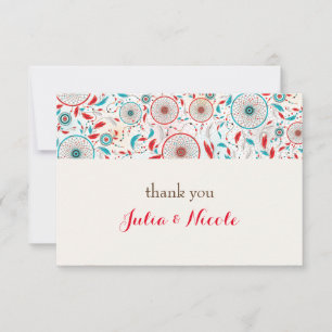Carte Mariage Rêveur de Plumes Tribal Bohème