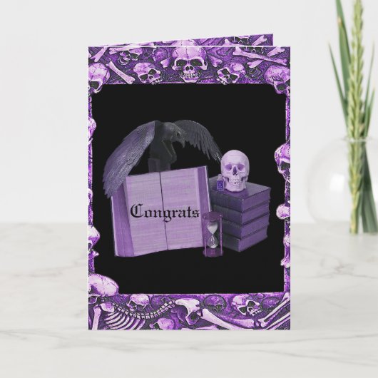 Carte Mariage Romance pourpre de Spellbook de crâne (Devant)