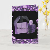 Carte Mariage Romance pourpre de Spellbook de crâne (Fleur jaune)