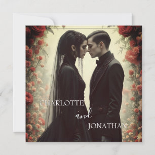 Carte Mariage romantique en Elégance noire
