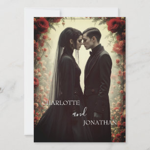Carte Mariage romantique en Elégance noire