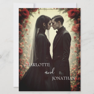 Carte Mariage romantique en Elégance noire