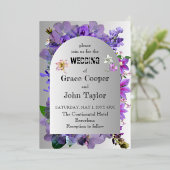 Carte mariage romantique violet (Debout devant)