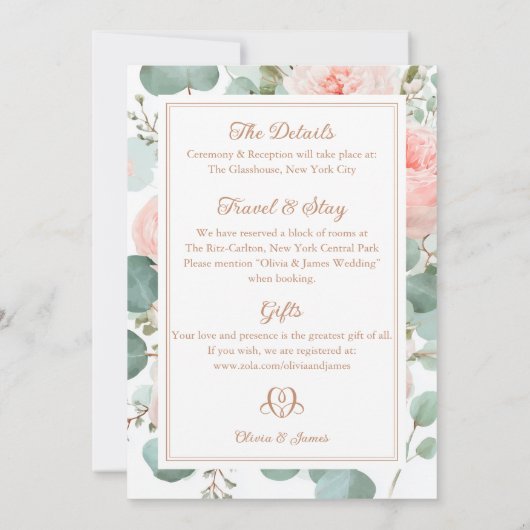 Carte mariage rose (Dos)