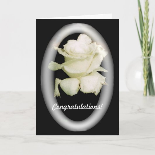 Carte Mariage Rose blanche (Devant)