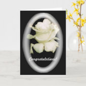 Carte Mariage Rose blanche (Fleur jaune)