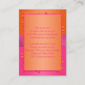Carte Mariage rose et orange (Dos)