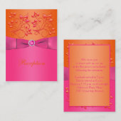 Carte Mariage rose et orange (Devant / Derrière)