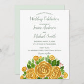 Carte Mariage Rose or (Devant / Derrière)