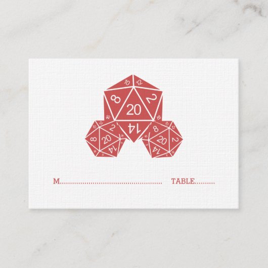 Carte Mariage rouge D20 Dice (Devant)