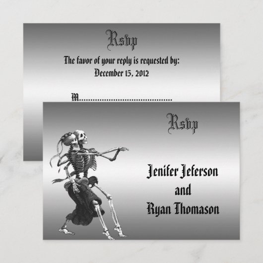 Carte mariage RSVP (Devant / Derrière)