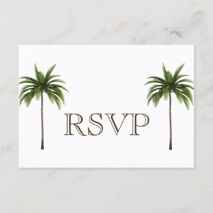 Carte Mariage RSVP 3 Entree Tropical Palm Tree Men