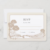 Carte Mariage RSVP à crème botanique chic (Devant)