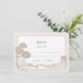Carte Mariage RSVP à crème botanique chic (Debout devant)