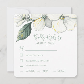 Carte Mariage RSVP Aquarelle Dogwood Blooms